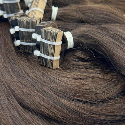 Chocolate Brown (4) - Tape in Hair Extensions